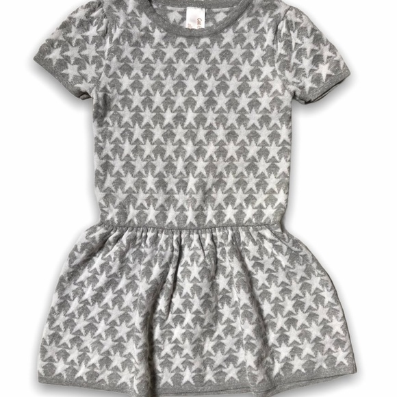 𝅺CAT & Jack Girl 3T Silver White Star Sweater Dress - Picture 1 of 1